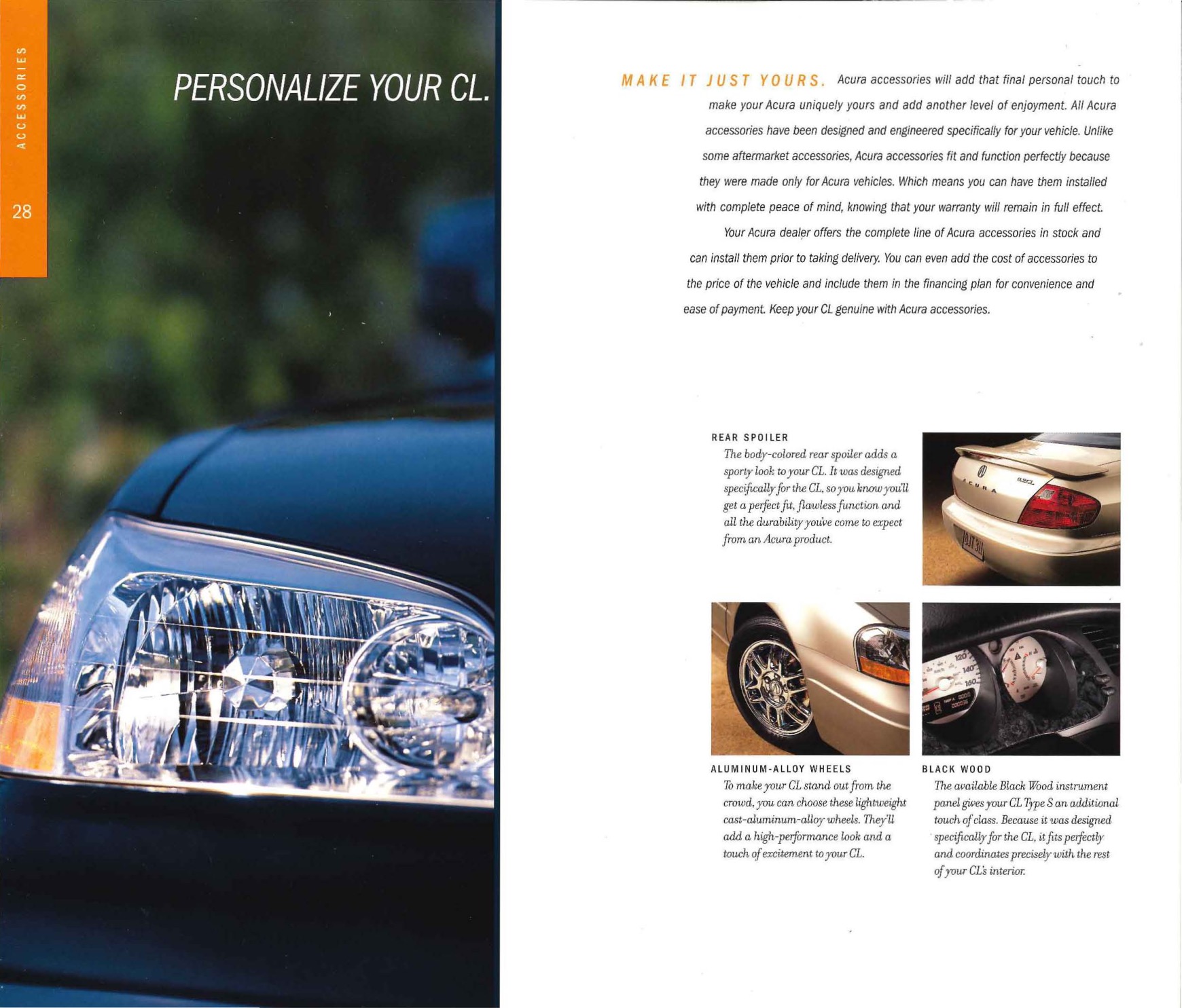 2001 Acura CL Brochure Page 13